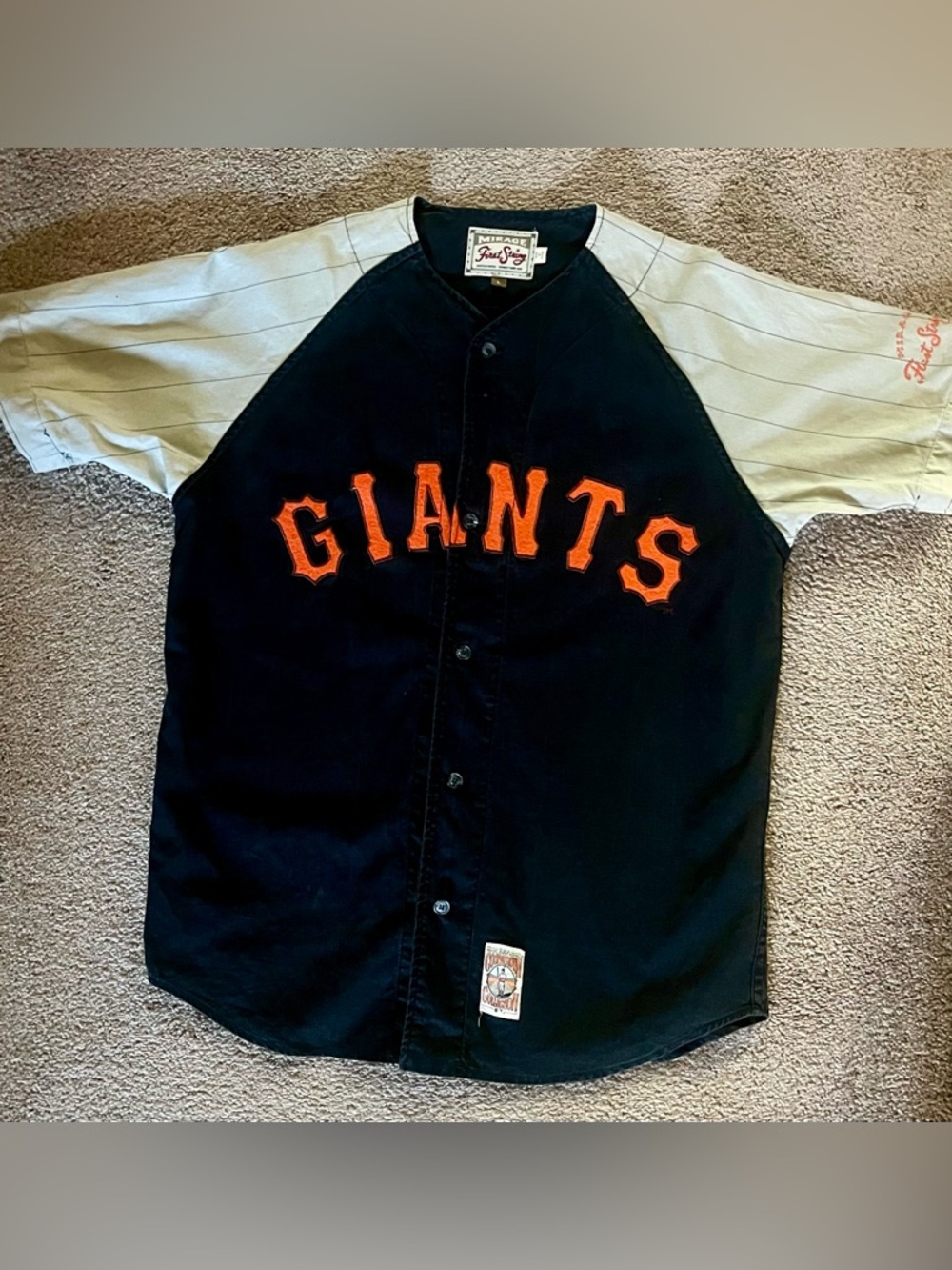 Vintage Mirage First String NY Giants 1951 Jersey LG Cooperstown Baseball